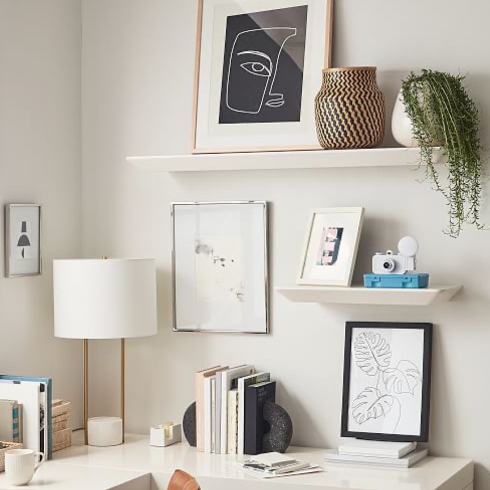 NEW West Elm: 1ft Slim Floating Shelf New In Box - White Ash